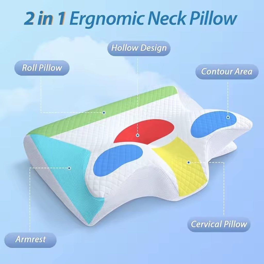 ErgoRest™ Adjustable Memory Foam Neck Pillow
2-in-1 Orthopaedic Contour Design for Better Sleep & Neck Support