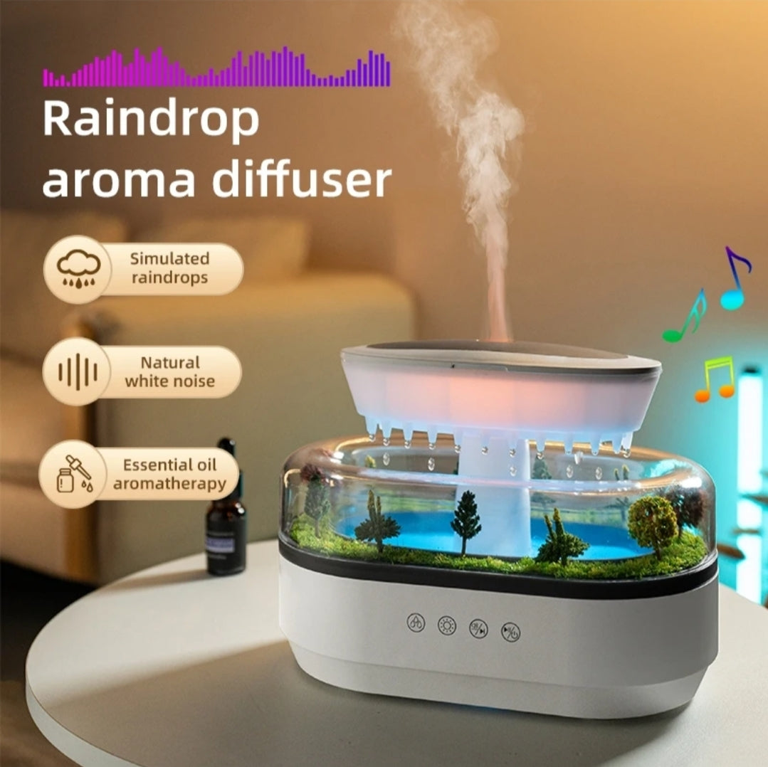 SCH Rain Cloud Aroma Diffuser & Cool Mist Humidifier with LED Light | Essential Oil Fragrance Air Purifier for Home & Bedroom ,Water drop