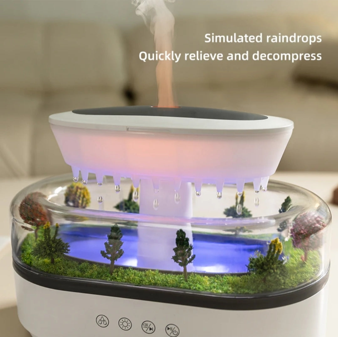 SCH Rain Cloud Aroma Diffuser & Cool Mist Humidifier with LED Light | Essential Oil Fragrance Air Purifier for Home & Bedroom ,Water drop