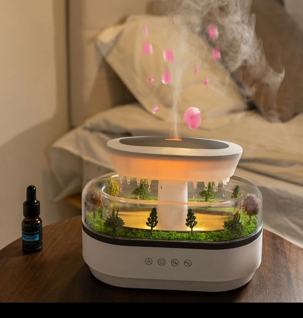 SCH Rain Cloud Aroma Diffuser & Cool Mist Humidifier with LED Light | Essential Oil Fragrance Air Purifier for Home & Bedroom ,Water drop